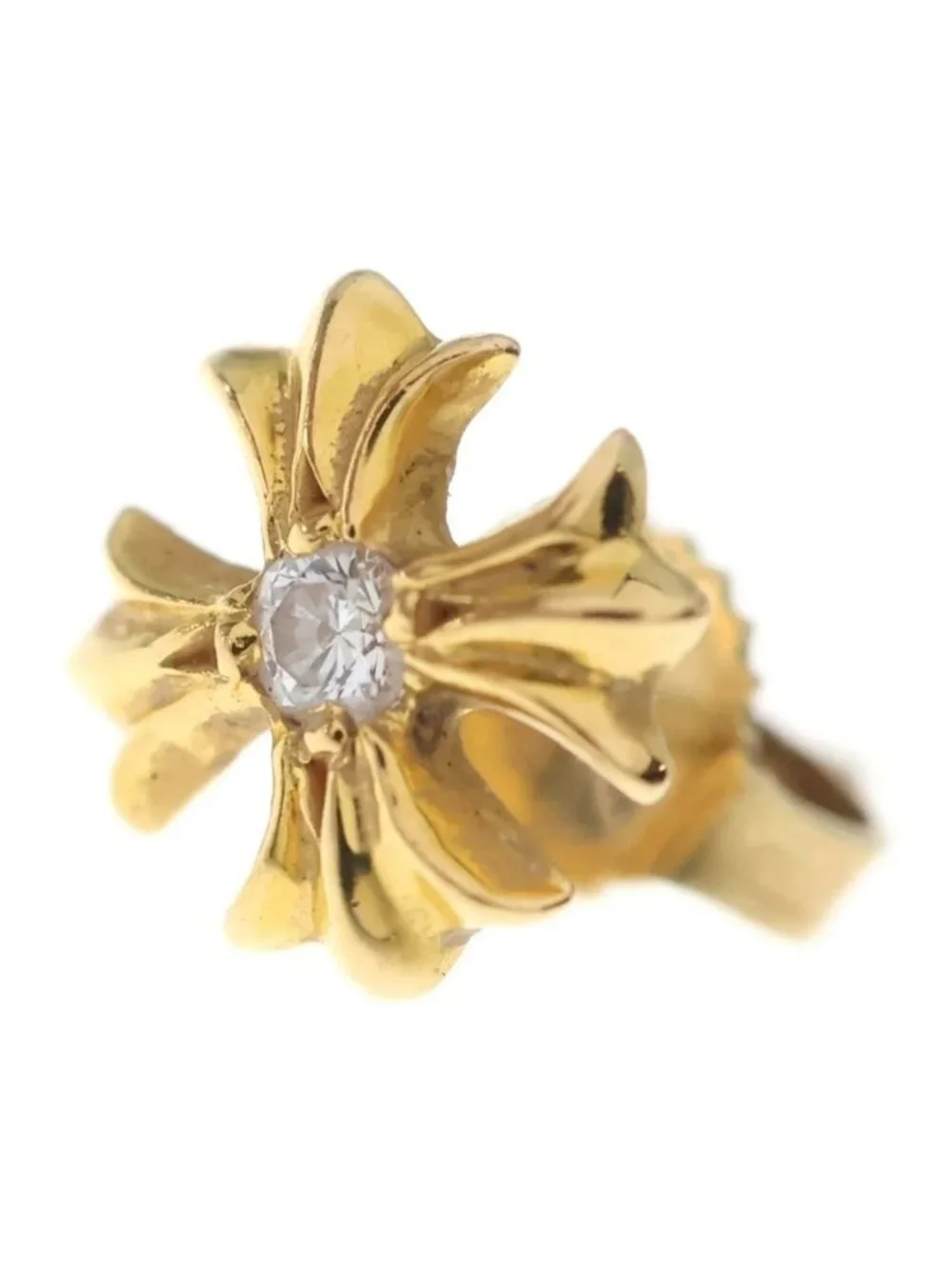 Chrome Hearts 22K No2 CH Pls CH Plus Stud Earrings Gold